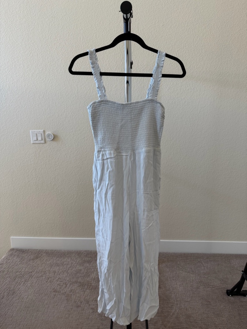 Wilfred Pale Blue Smocked Jumpsuit